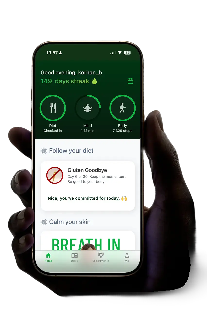 Itchi app screenshot showing psoriasis trigger tracking interface